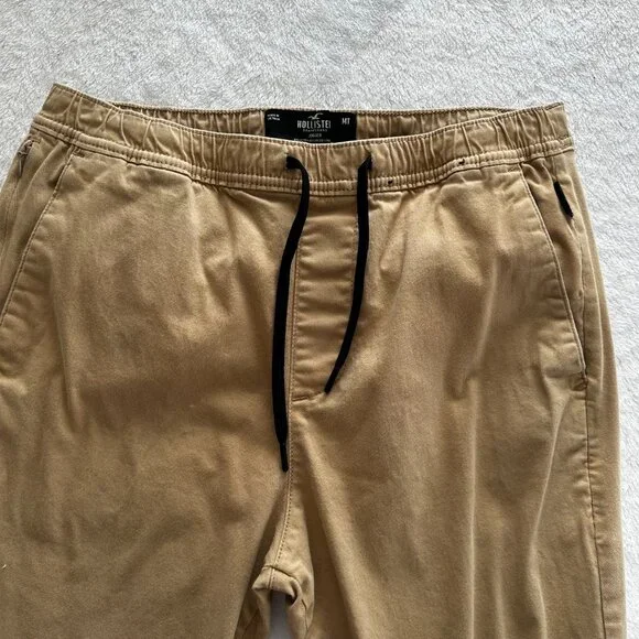 Hollister MT Men’s Joggers Tan Tapered Drawstring Tall Length - Picture 10 of 14